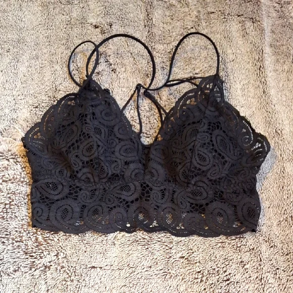 PINK Victoria's Secret Black Lace Bralette - Picture 1 of 5